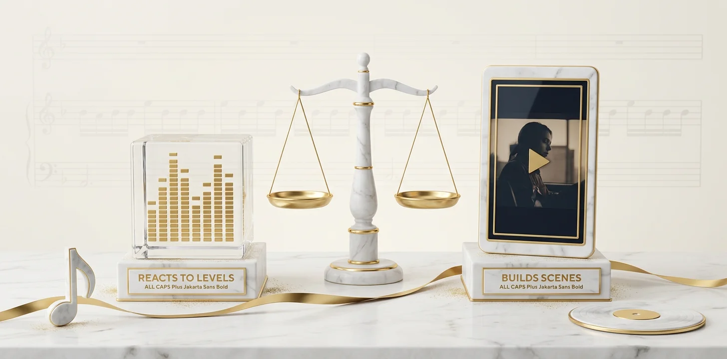 Comparison of a traditional audio reactive visualizer versus an ai music video engine