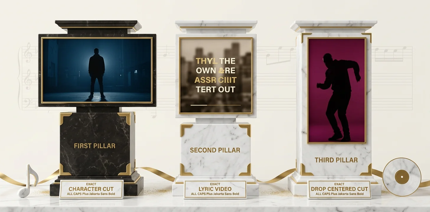 The three pillars of a hip hop music video: character cut, lyric video, and drop centered cut