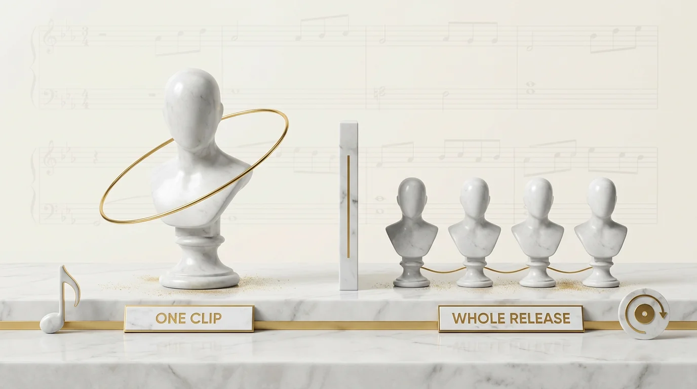 Single-clip motion mapping compared with a persistent character held consistent across a whole release