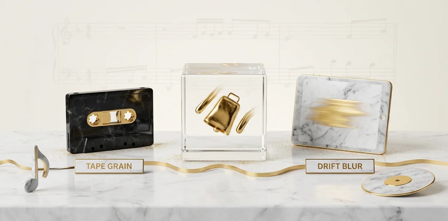 Why the grain filter is non-negotiable for a phonk drift video shown as a marble diorama