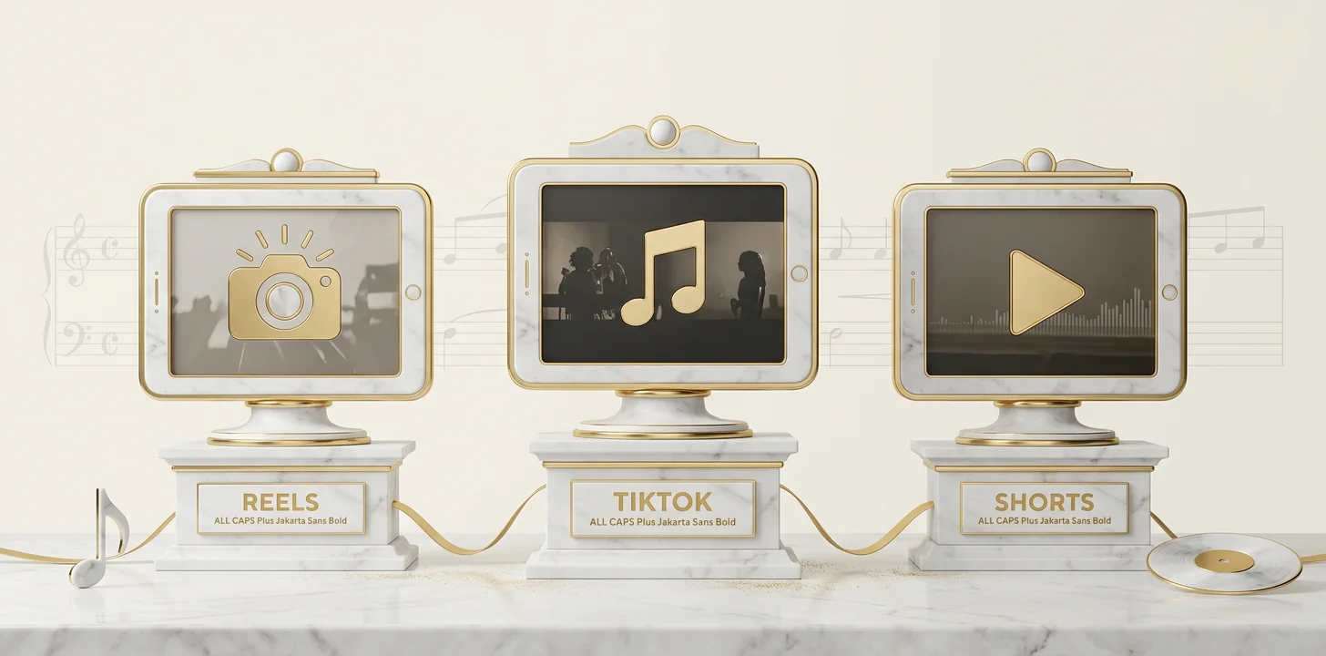 How instagram reels for musicians differs from tiktok and shorts shown as a marble triad