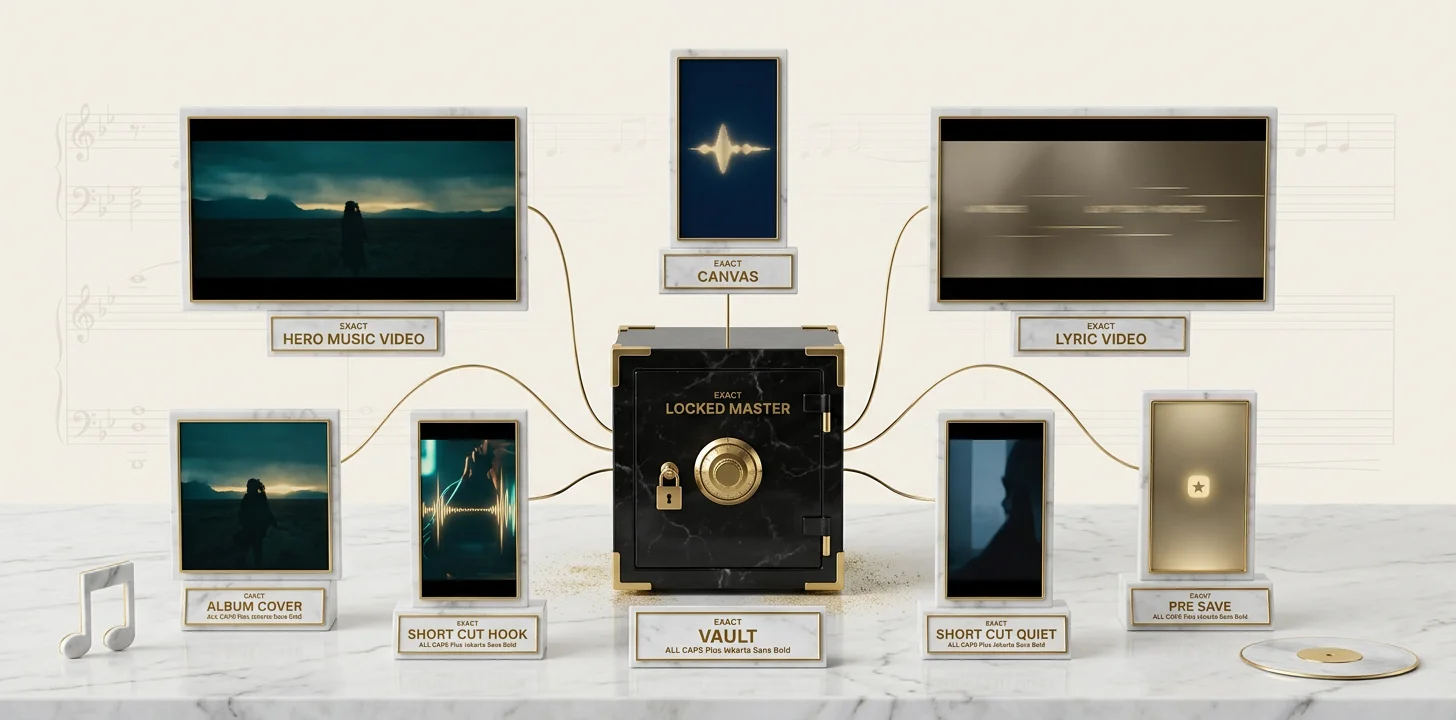 Il kit predefinito di sette asset della settimana di uscita, consegnato da un unico master, prompt, Character e Style bloccati