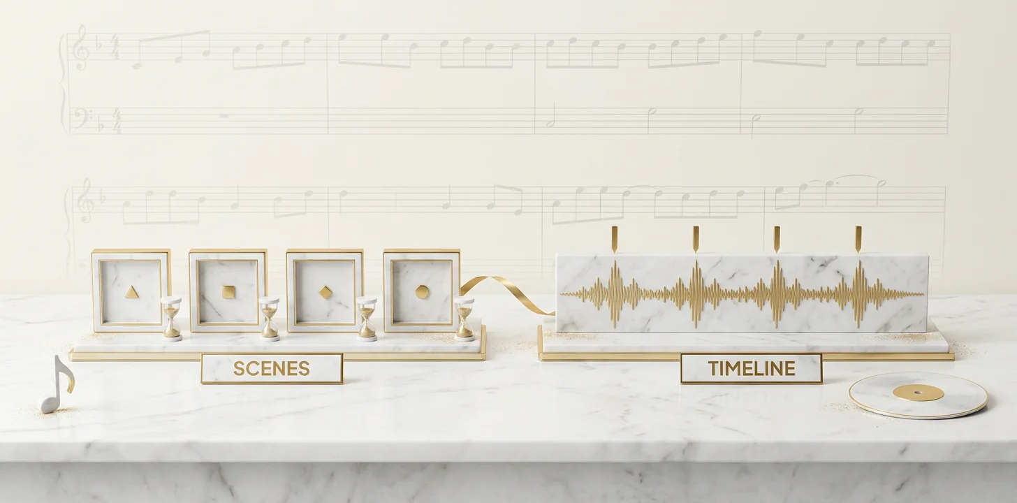Why a scene and duration model cannot align to a song the way a continuous timeline can