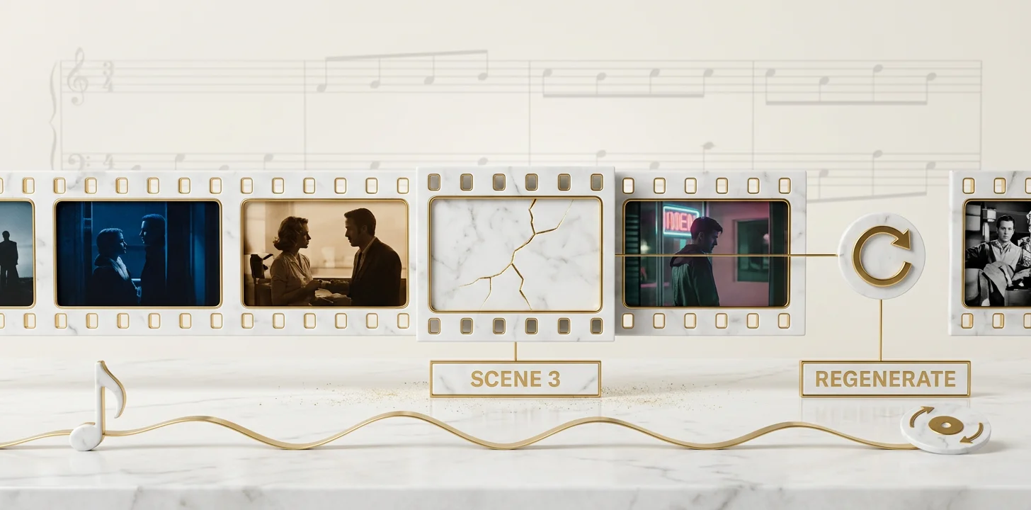 Scene-by-scene regeneration workflow for fixing a single AI music video artifact without a full re-render