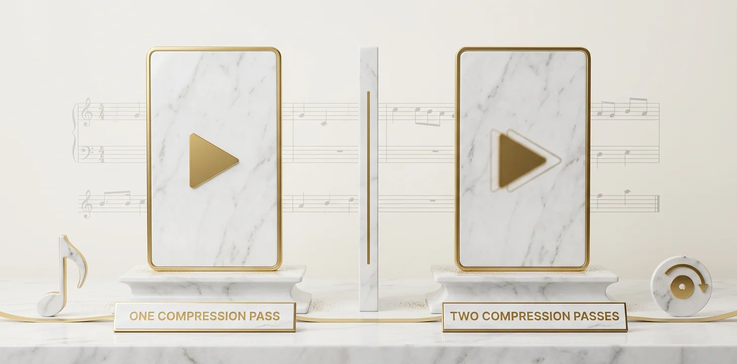 A single clean compression pass compared with a stacked double compression pass