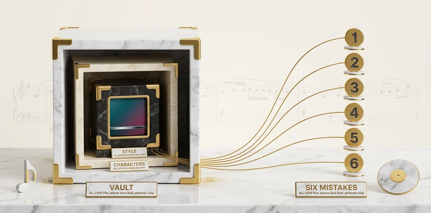 The six branding fixes resolve into one system: Vault, Characters, and Style