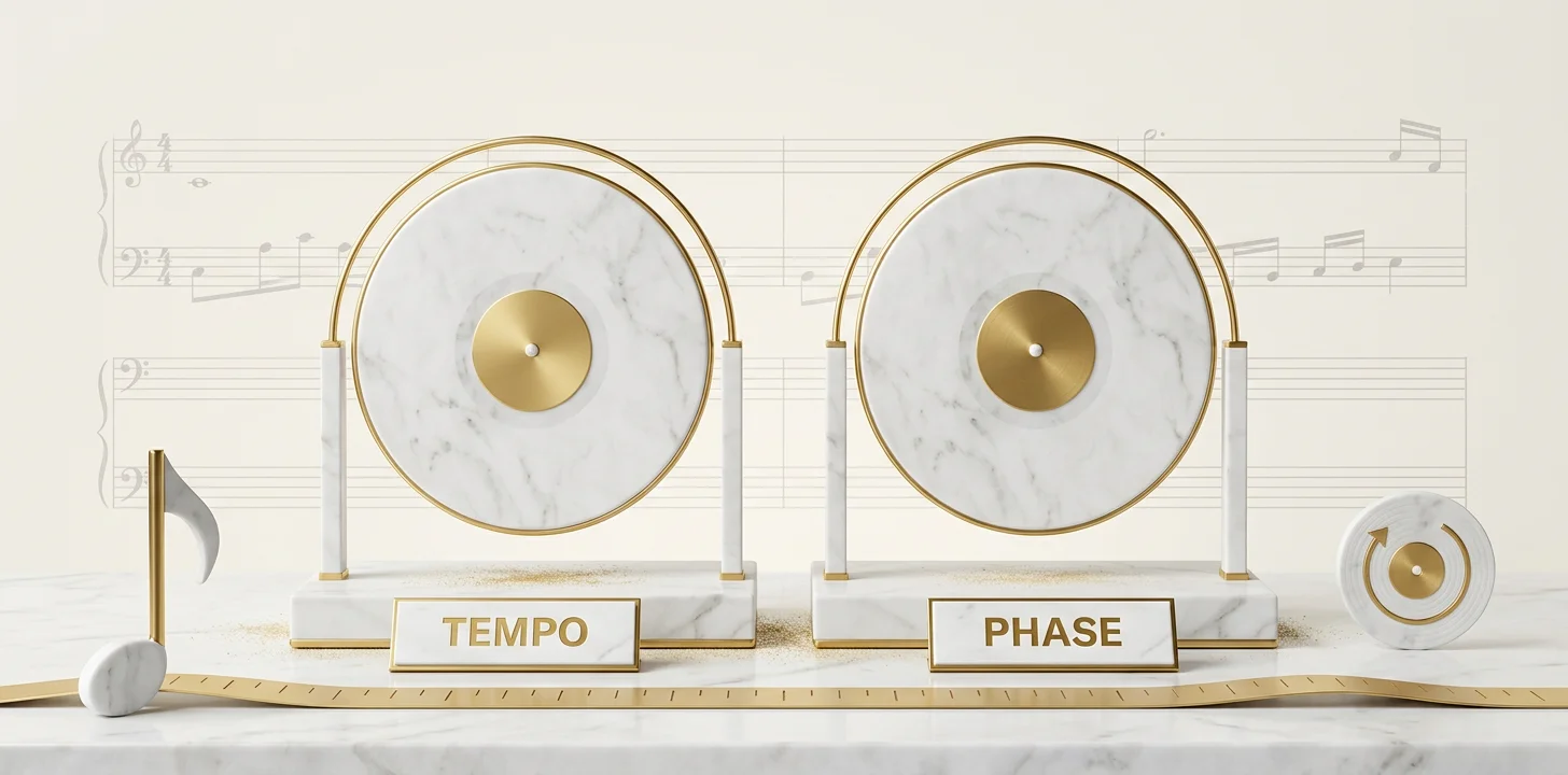 Tempo and phase, the two variables that define correct beat matching