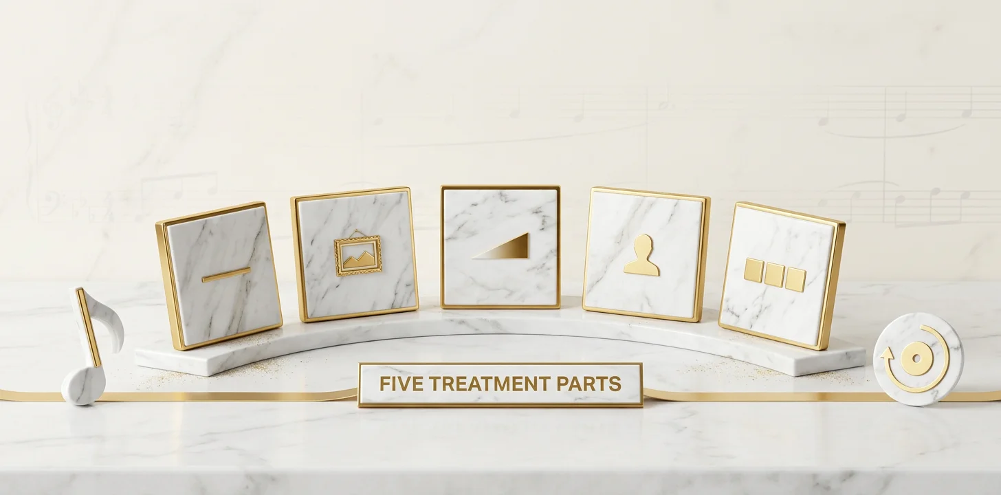 Les cinq sections que couvre traditionnellement un treatment de clip musical