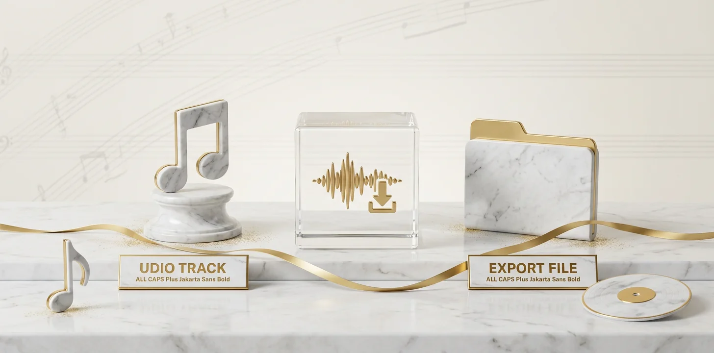 How to export a udio track for an ai music video shown as a marble step diorama