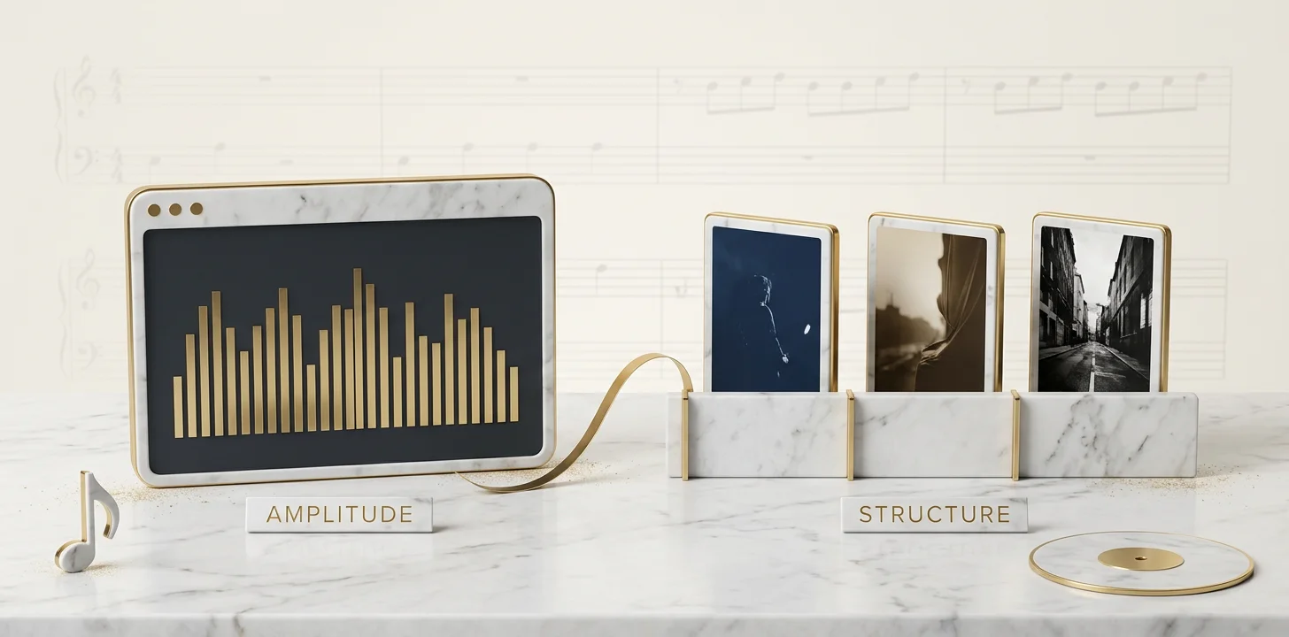 How a free music visualizer online reacts to amplitude while a structure aware engine cuts on song sections