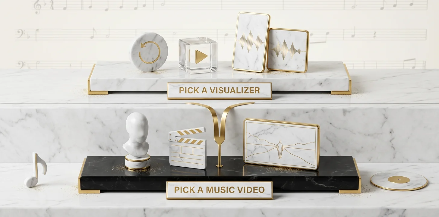 Decisión: elige un visualizador de música con IA o un generador completo de videoclip con IA