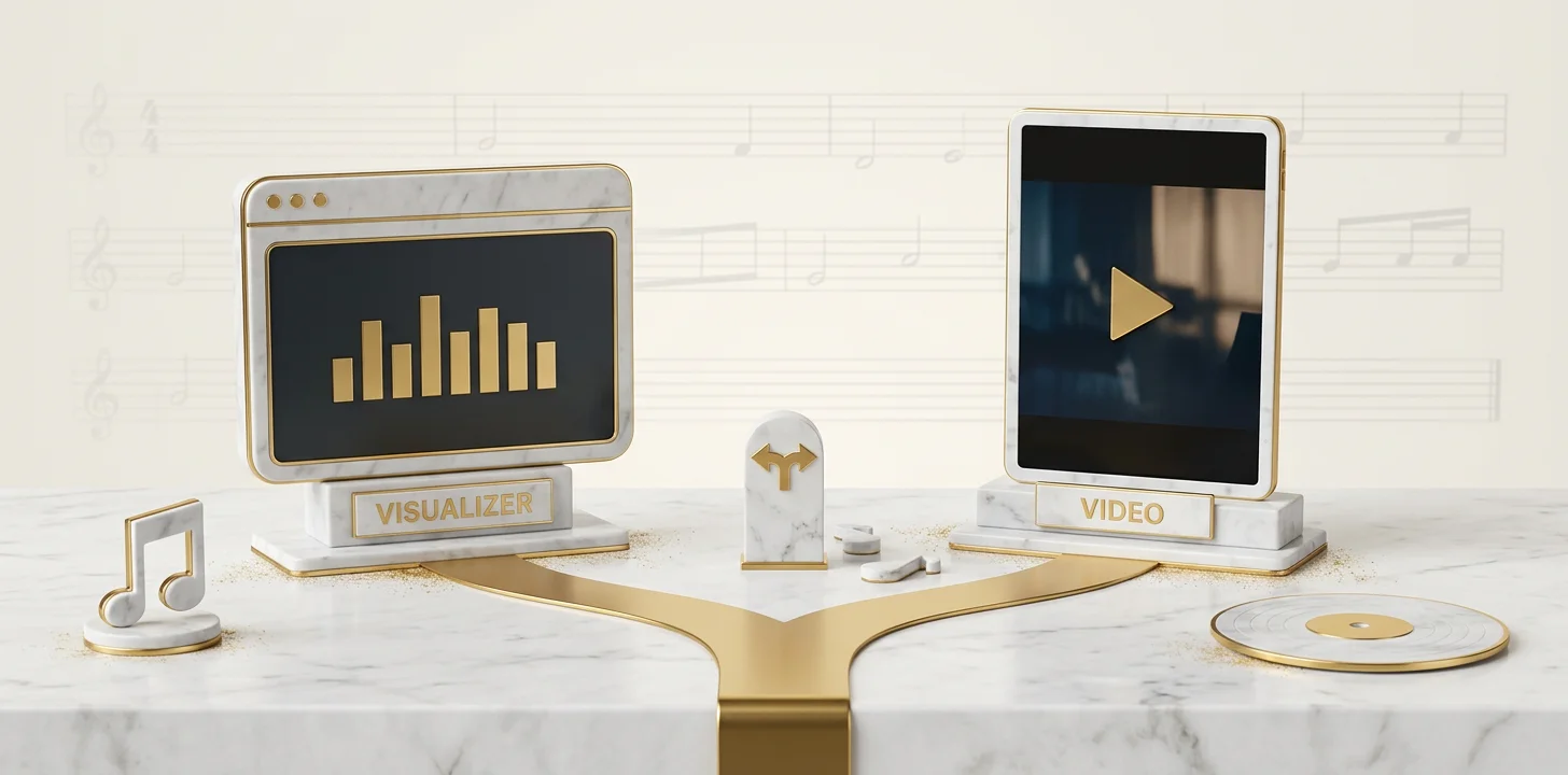 Decision guide comparing when a free online music visualizer is enough and when a track needs a full video