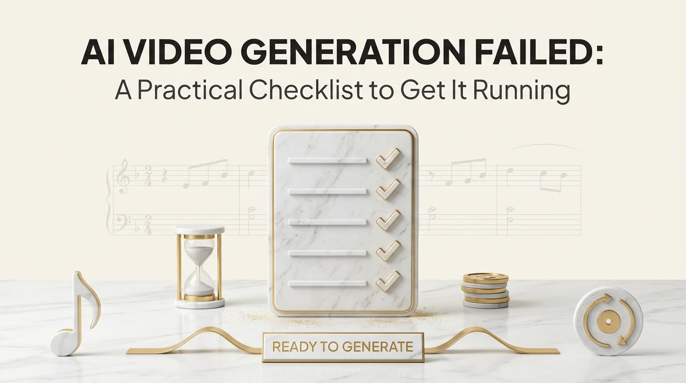 AI Video Generation Failed: A Practical Checklist to Get It Running