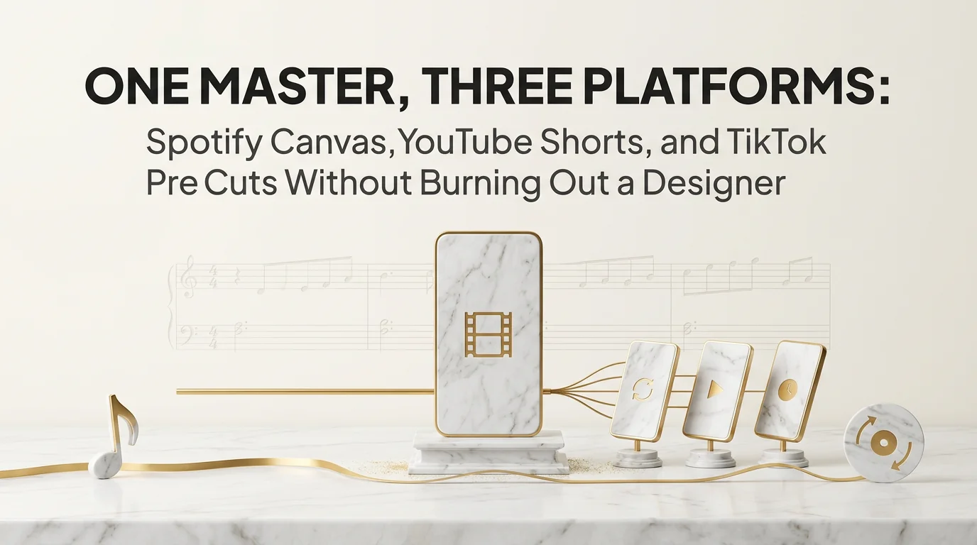 One Master, Three Platforms: Spotify Canvas, YouTube Shorts, and TikTok Pre Cuts Without Burning Out a Designer